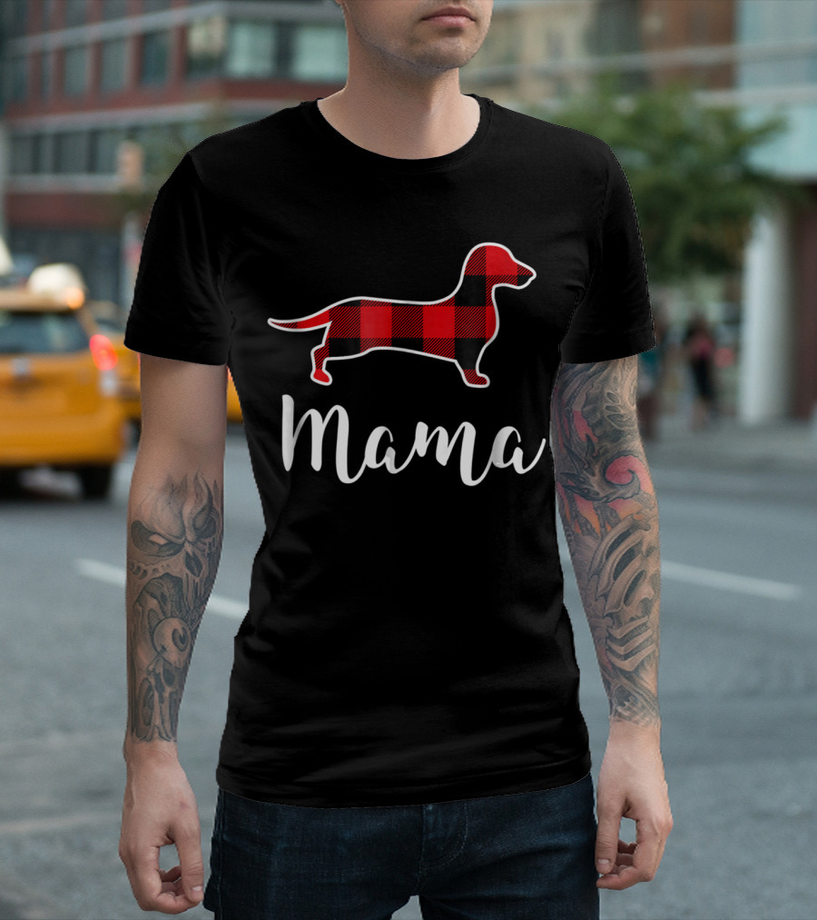 Mama Plaid Dachshund T-Shirt