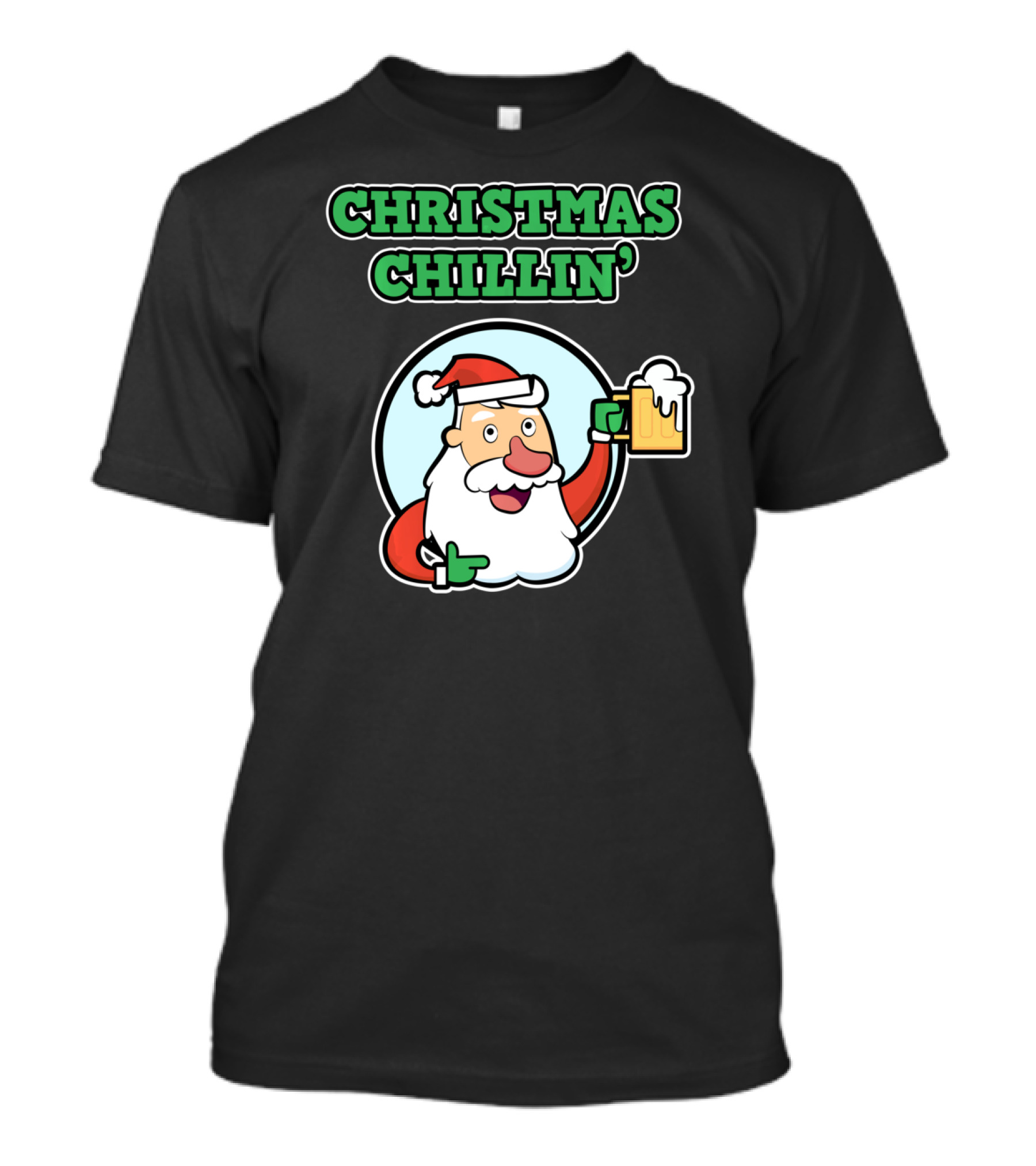 Christmas Chillin' Santa Holding Beer T-Shirt