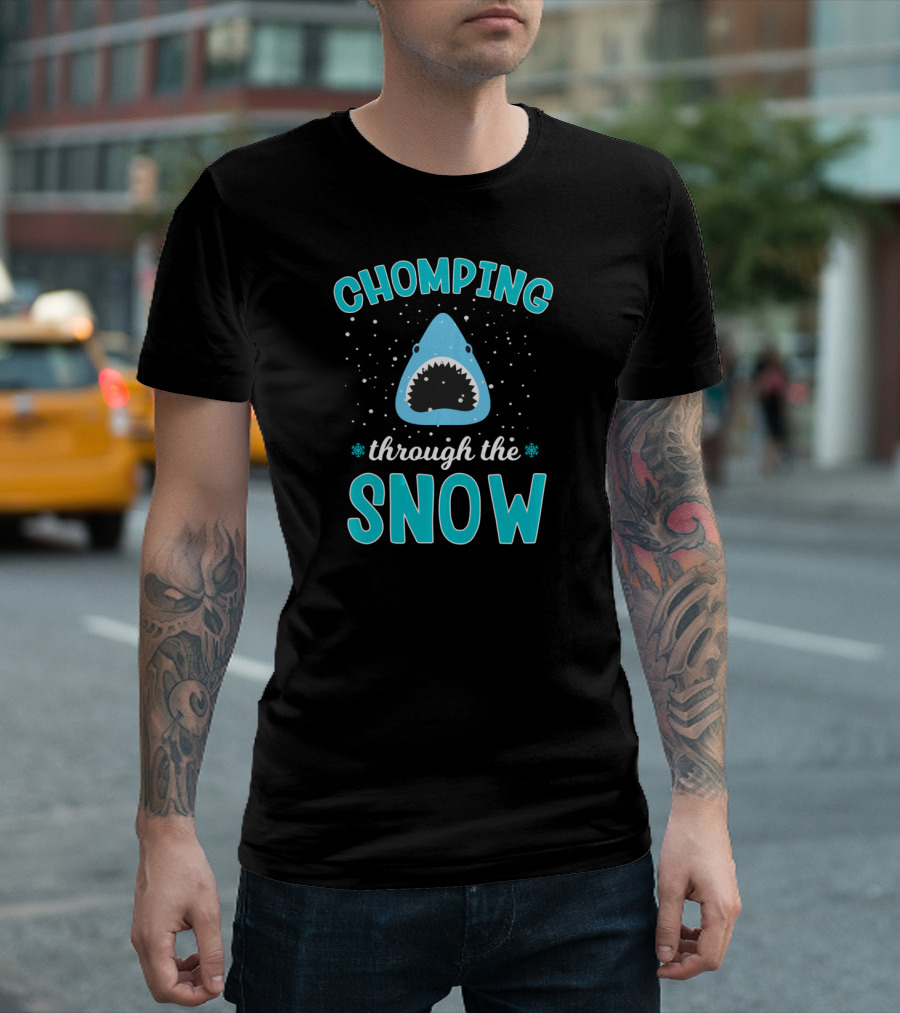 Chomping Through The Snow Shark Christmas T-Shirt