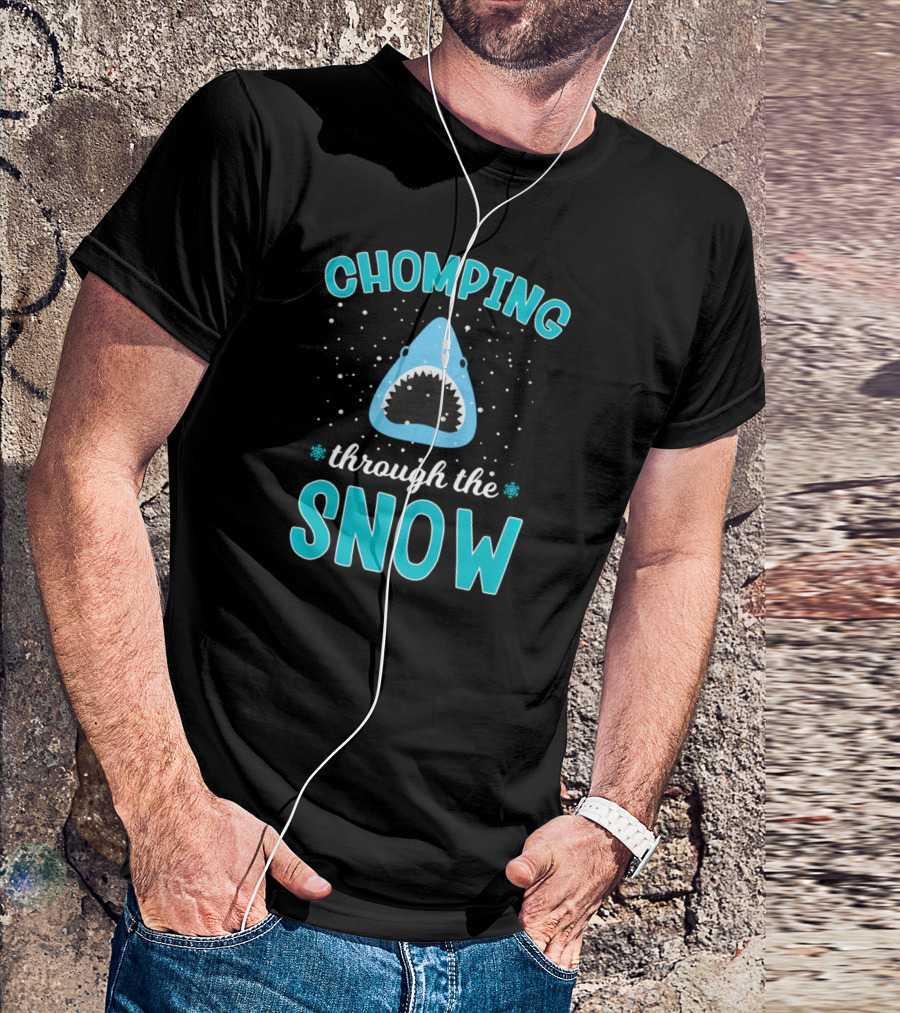 Chomping Through The Snow Shark Christmas T-Shirt