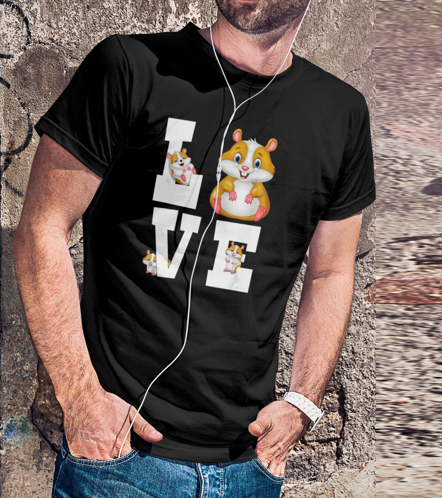 Love Hamsters Owners Cute Cartoon Rodent T-Shirt