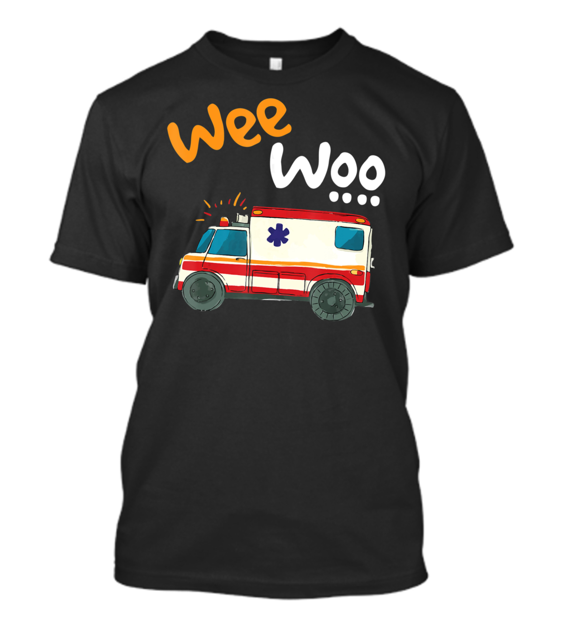 Wee Woo EMT Paramedic Ambulance Cartoon Emergency Vehicle T-Shirt