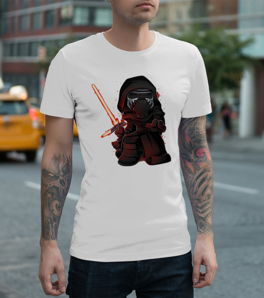 Kylo Ren Chibi with Red Lightsaber T-Shirt