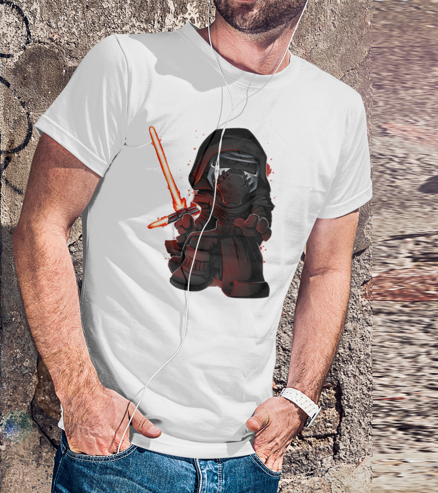 Kylo Ren Chibi With Red Lightsaber T-Shirt