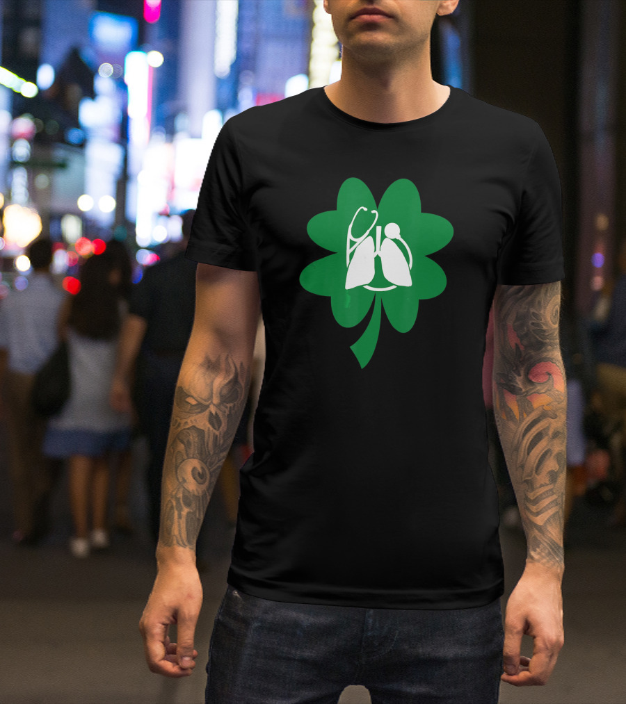 Lucky Clover Lungs And Stethoscope T-Shirt