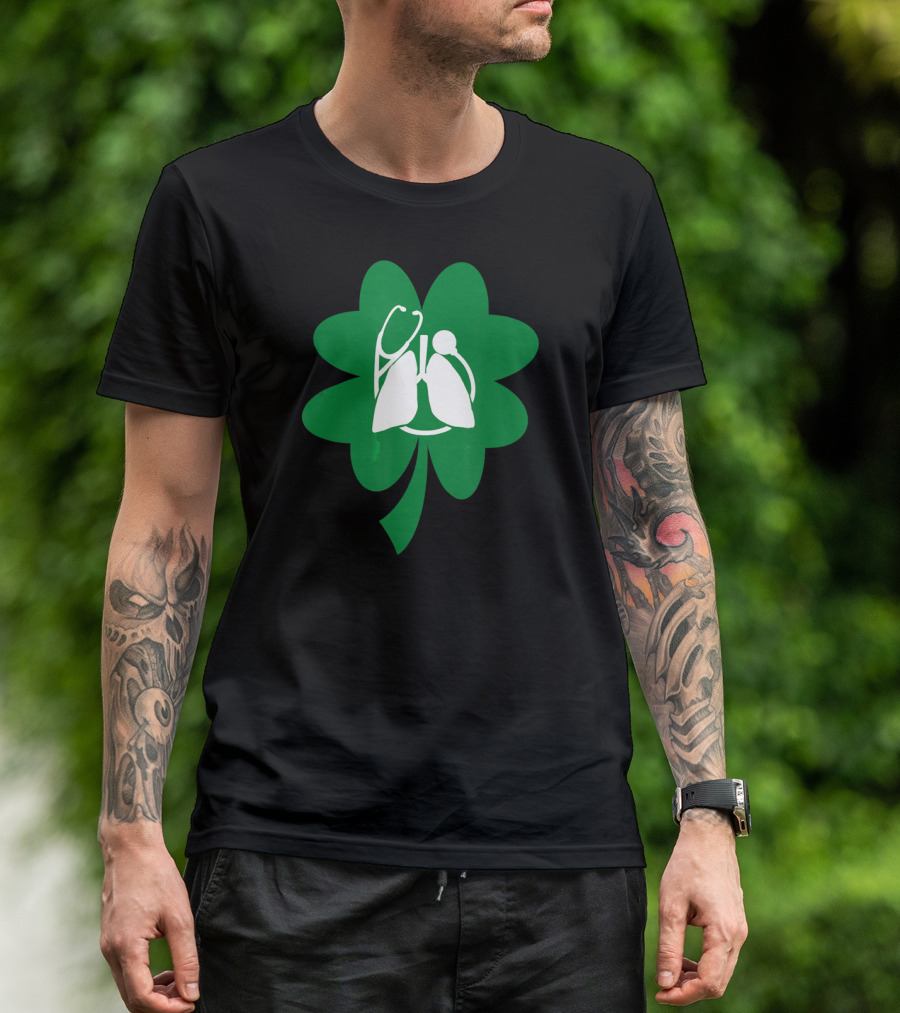Lucky Clover Lungs And Stethoscope T-Shirt