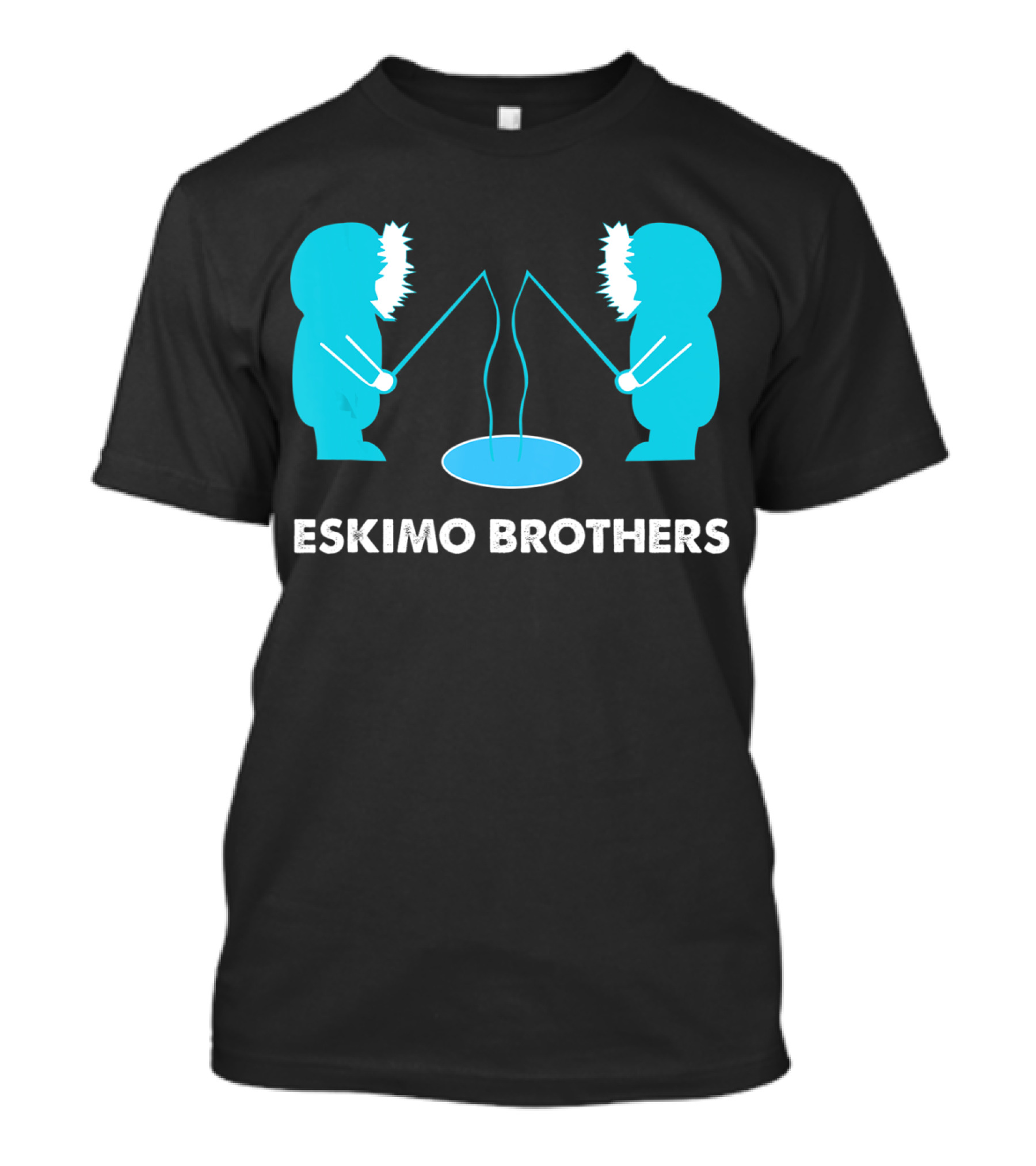 Eskimo Brothers Fishing Ice Hole Funny EBDB T-Shirt