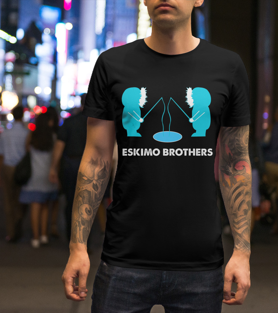 Eskimo Brothers Fishing Ice Hole Funny EBDB T-Shirt