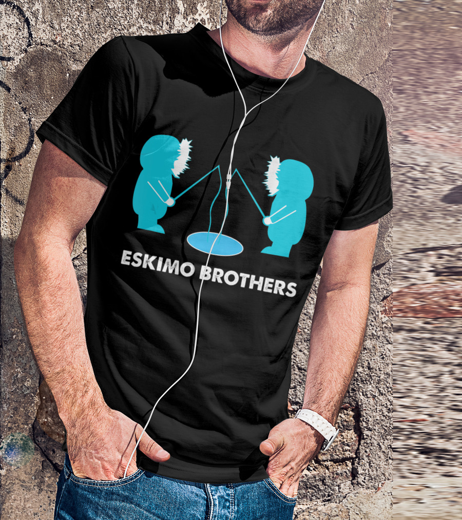 Eskimo Brothers Fishing Ice Hole Funny EBDB T-Shirt