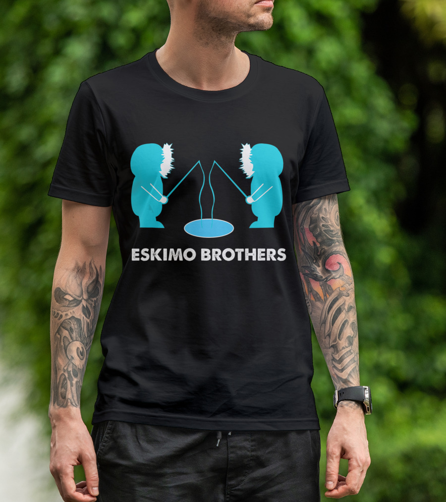 Eskimo Brothers Fishing Ice Hole Funny EBDB T-Shirt
