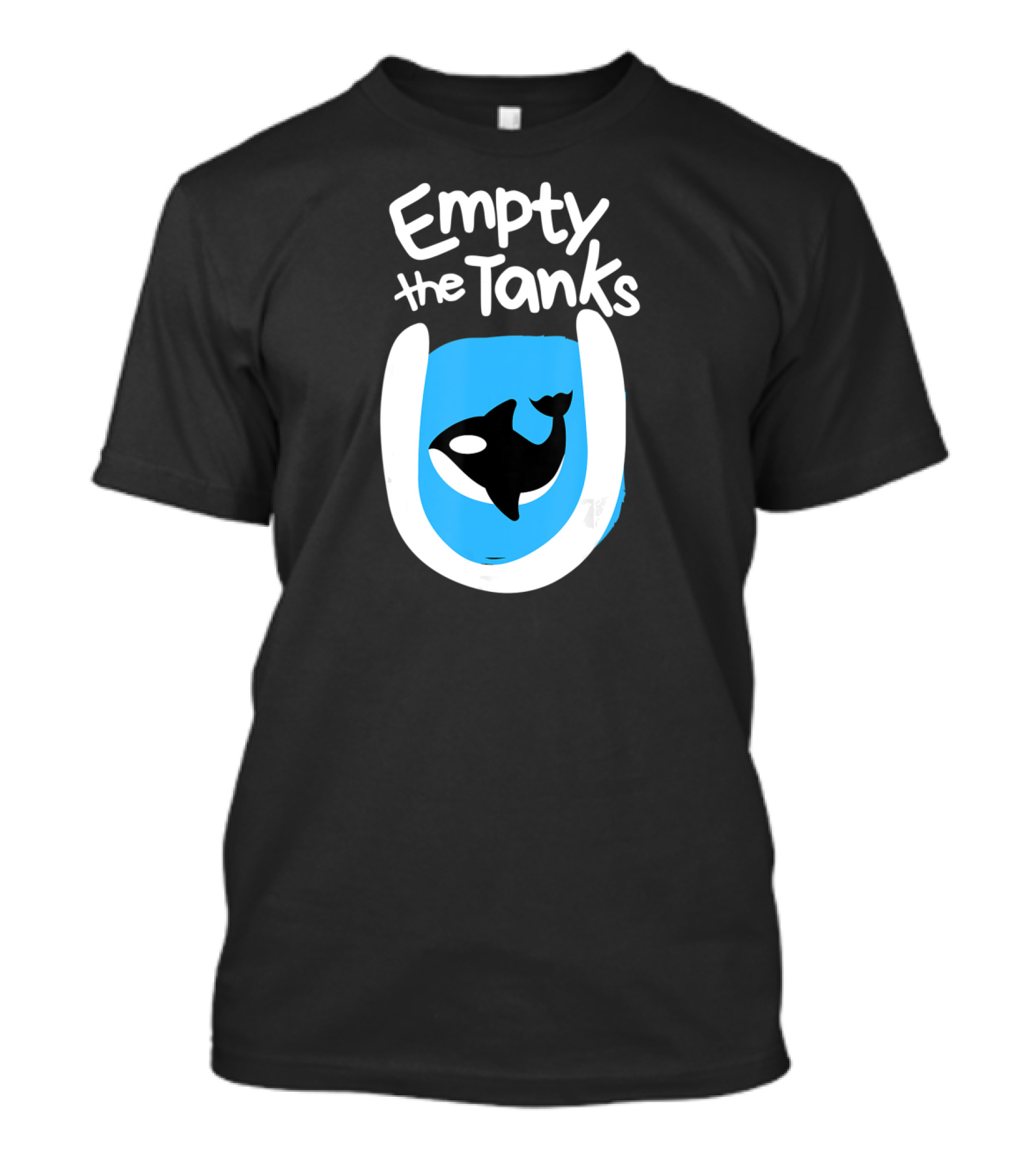 Empty The Tanks Killer Whale Orca Inside Blue Tank Image T-Shirt