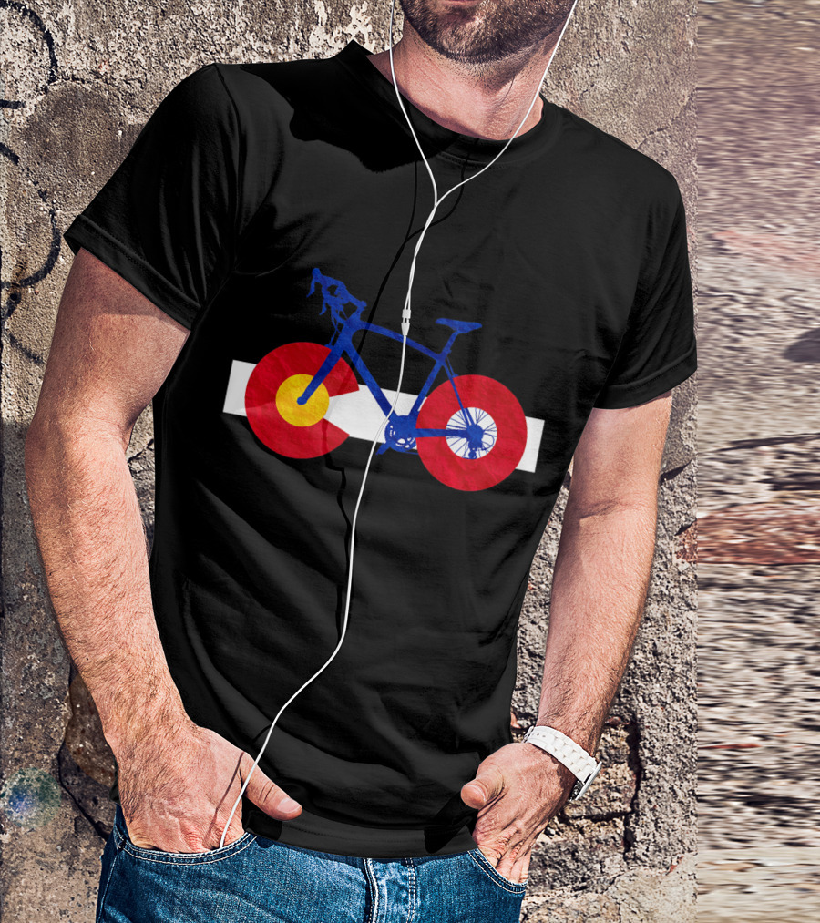 Colorado Flag Cycling Fusion Road Bike T-Shirt