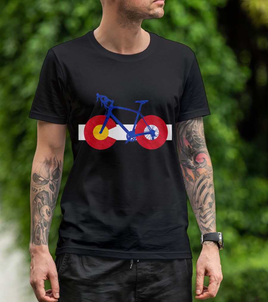 Colorado Flag Cycling Fusion Road Bike T-Shirt