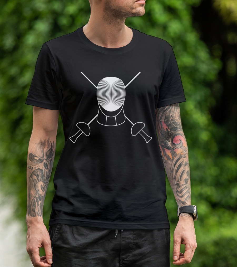 Fencing Mask With Crossed Swords Fencers T-Shirt