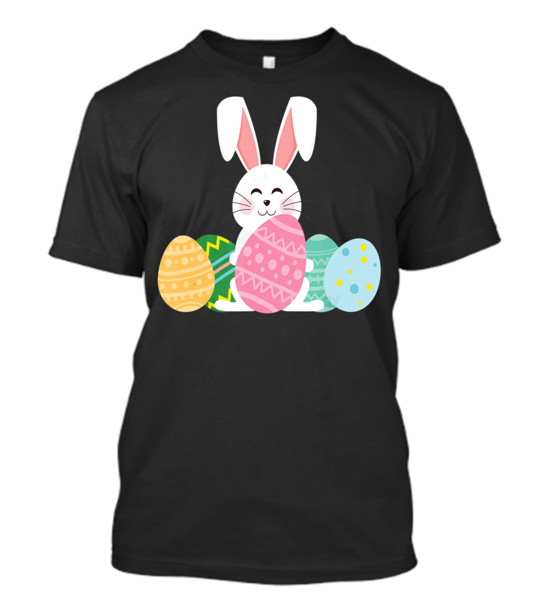 Cute Easter Bunny Egg Hunt Festive Colorful Eggs T-Shirt