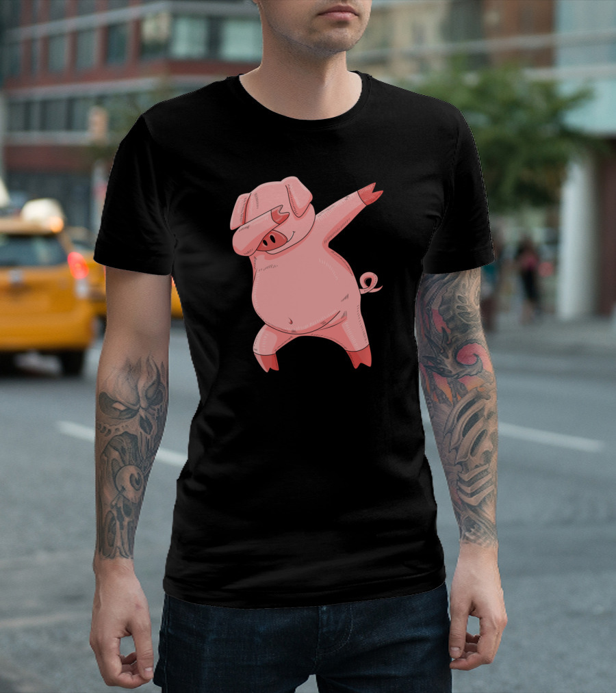 Dabbing Piglet Farmer Pig T-Shirt