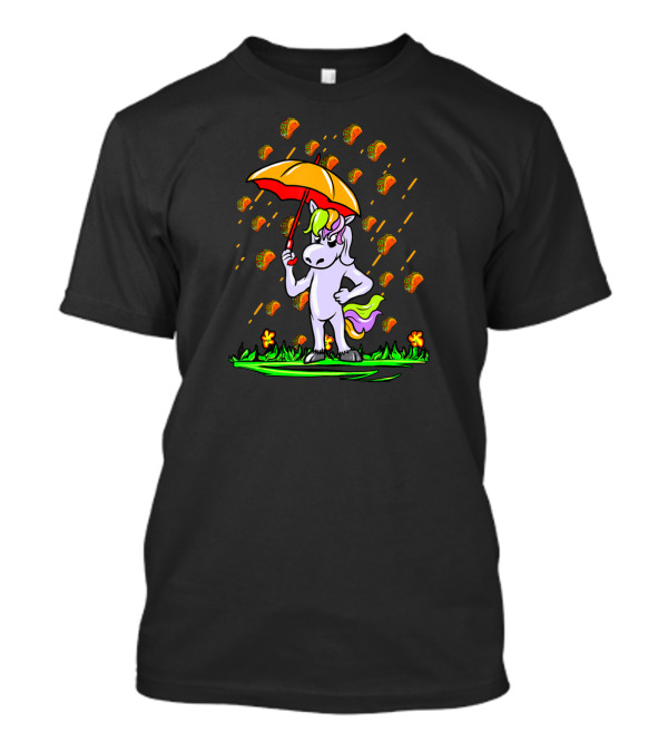It's Raining Tacos Umbrella Unicorn T-Shirt