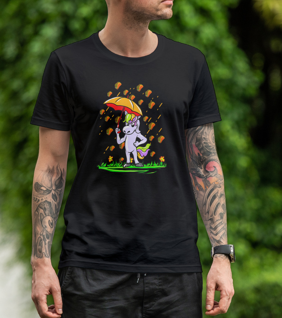 It's Raining Tacos Umbrella Unicorn T-Shirt