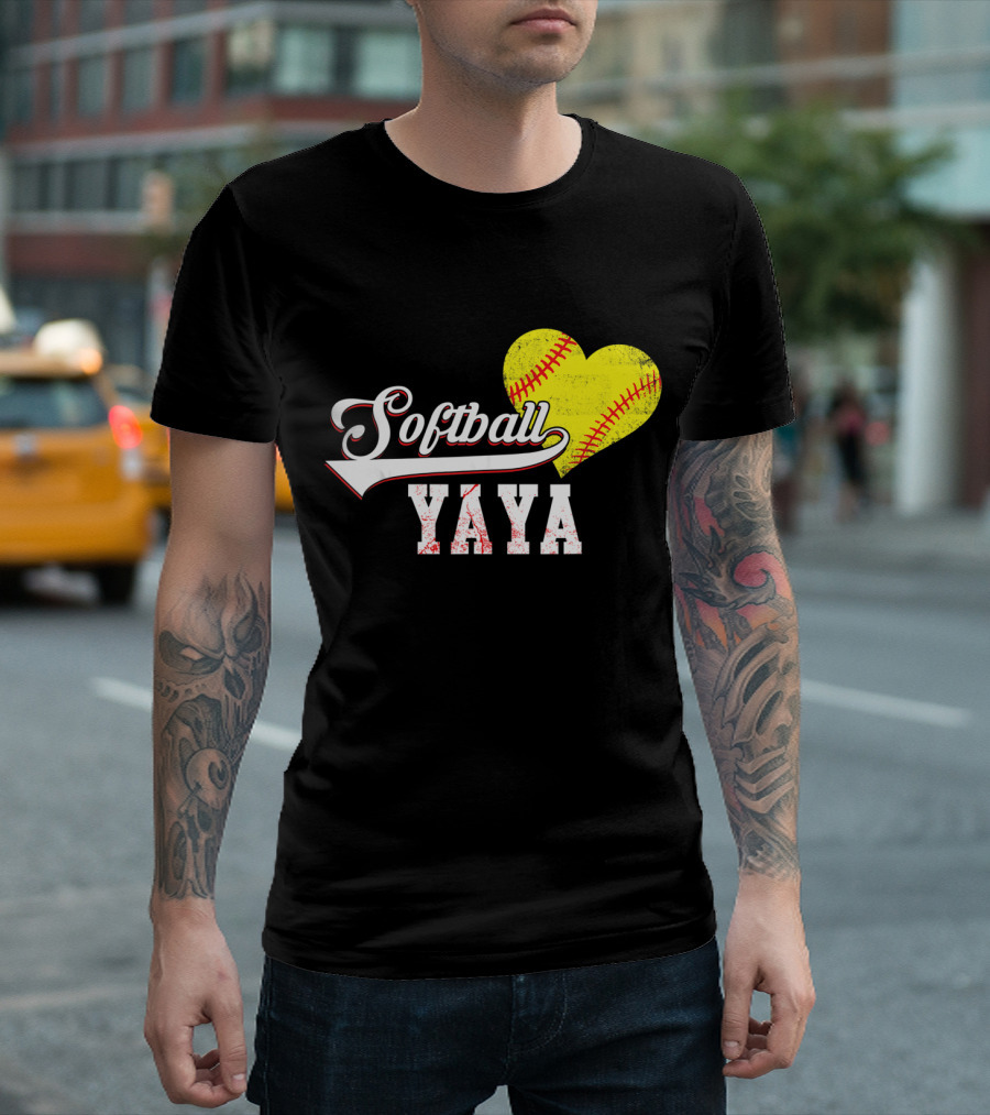 Softball Yaya Heart T-Shirt