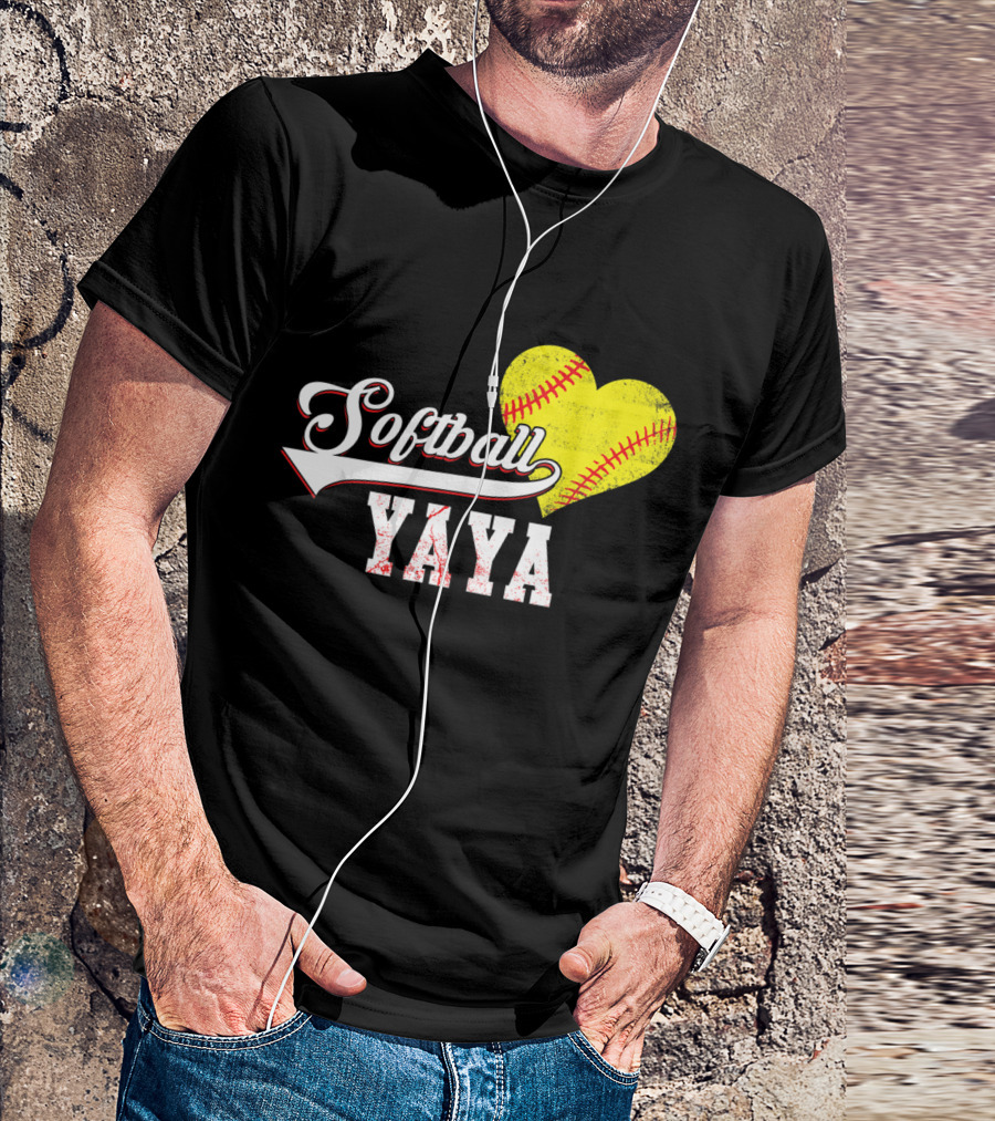 Softball Yaya Heart T-Shirt