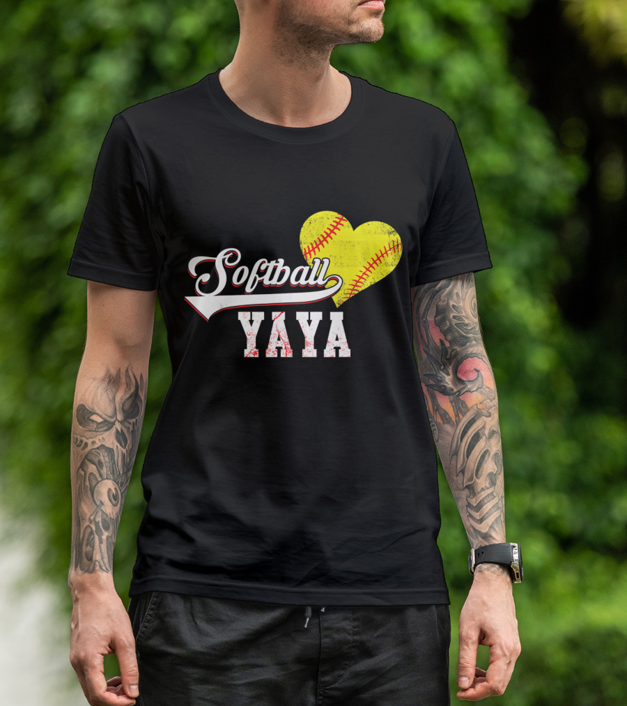 Softball Yaya Heart T-Shirt