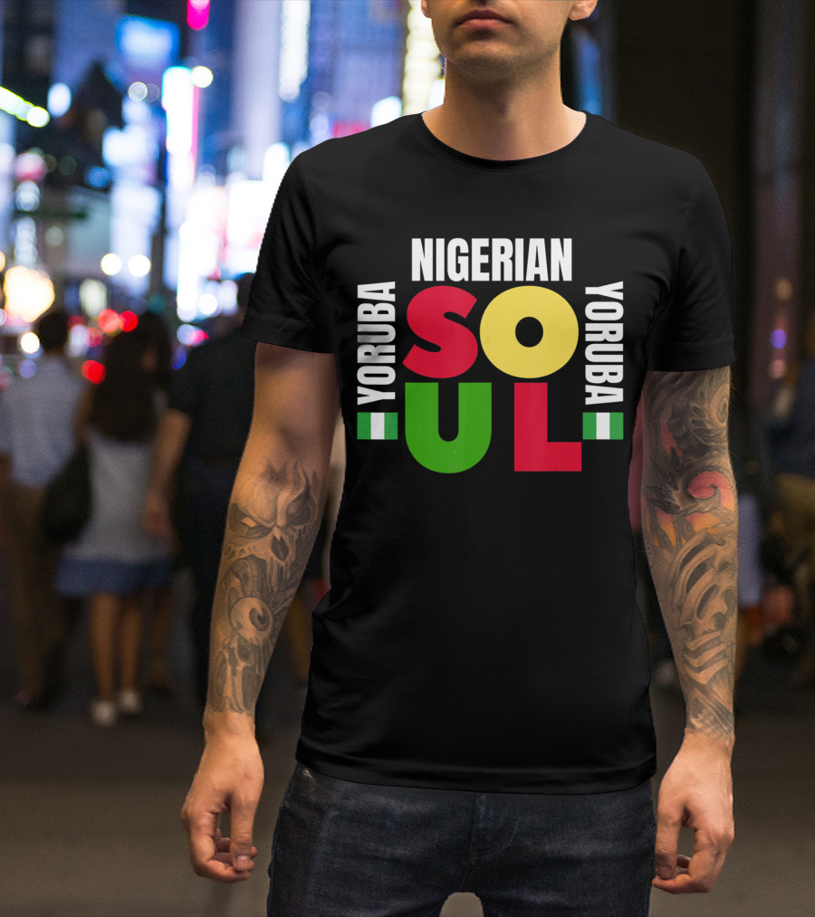 Nigerian Yoruba Soul Ancestry Celebration With Flags T-Shirt