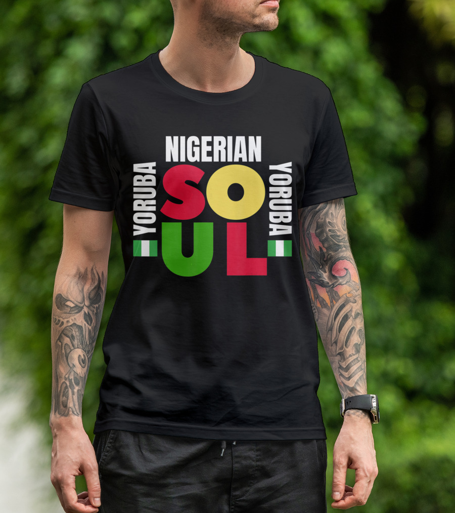 Nigerian Yoruba Soul Ancestry Celebration With Flags T-Shirt