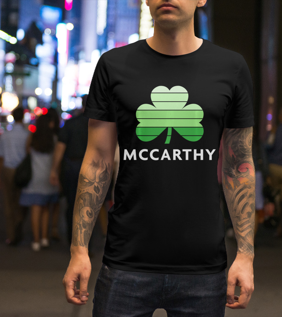 McCarthy Shamrock Irish Heritage Family Name T-Shirt