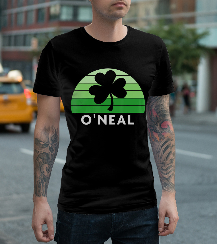 O'Neal Irish Family Name Shamrock Green Stripes T-Shirt