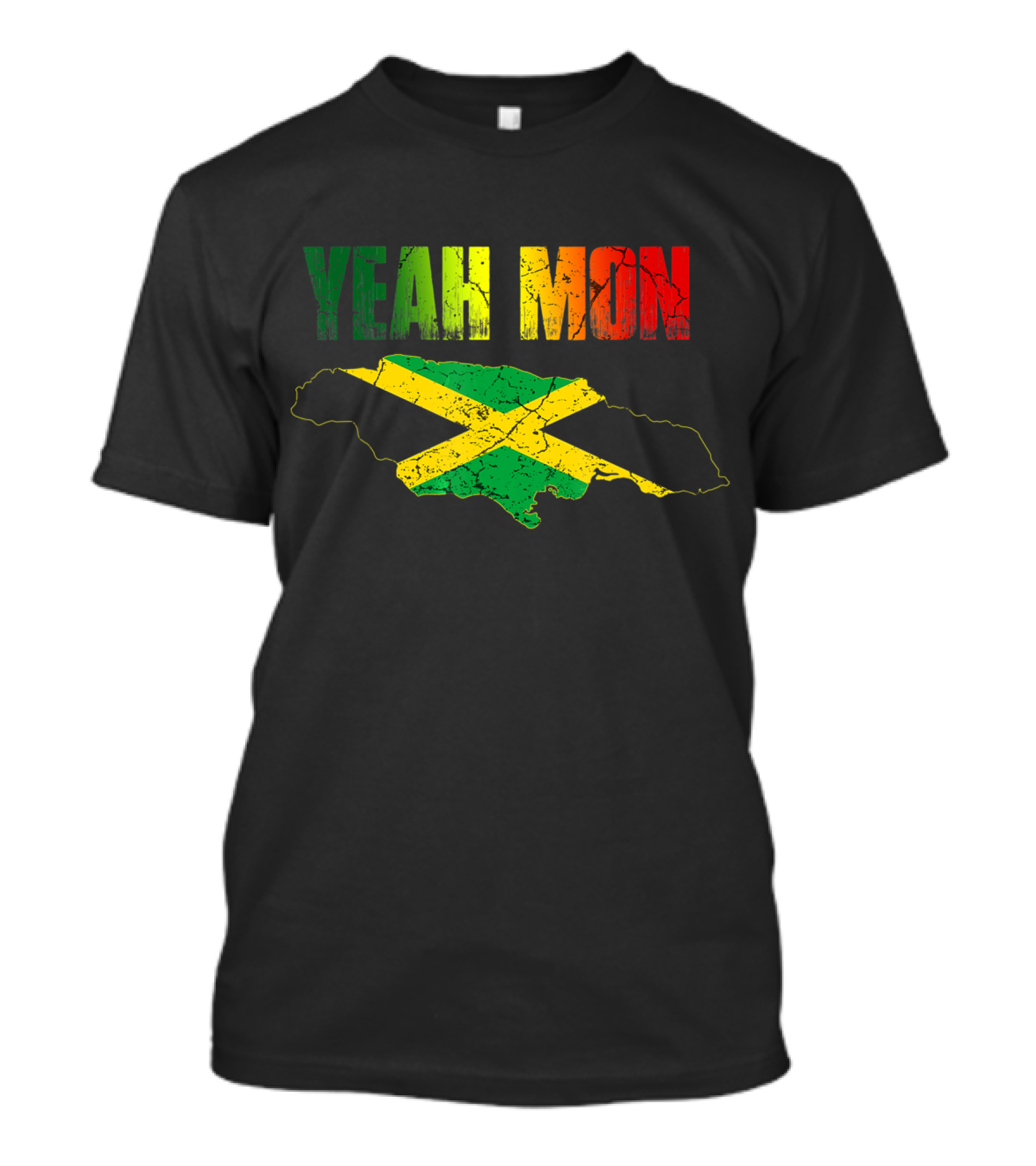 Yeah Mon Jamaican Map Flag Colors T-Shirt