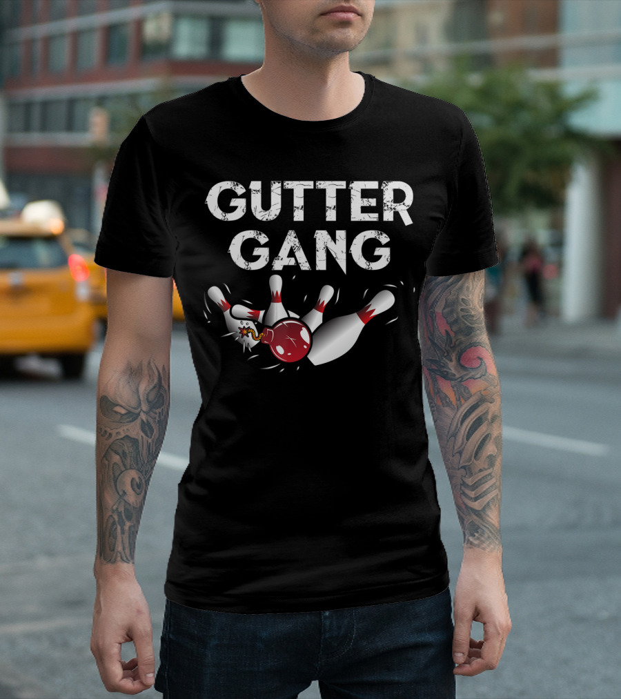 Gutter Gang Exploding Bowling Pins Funny Bowling T-Shirt