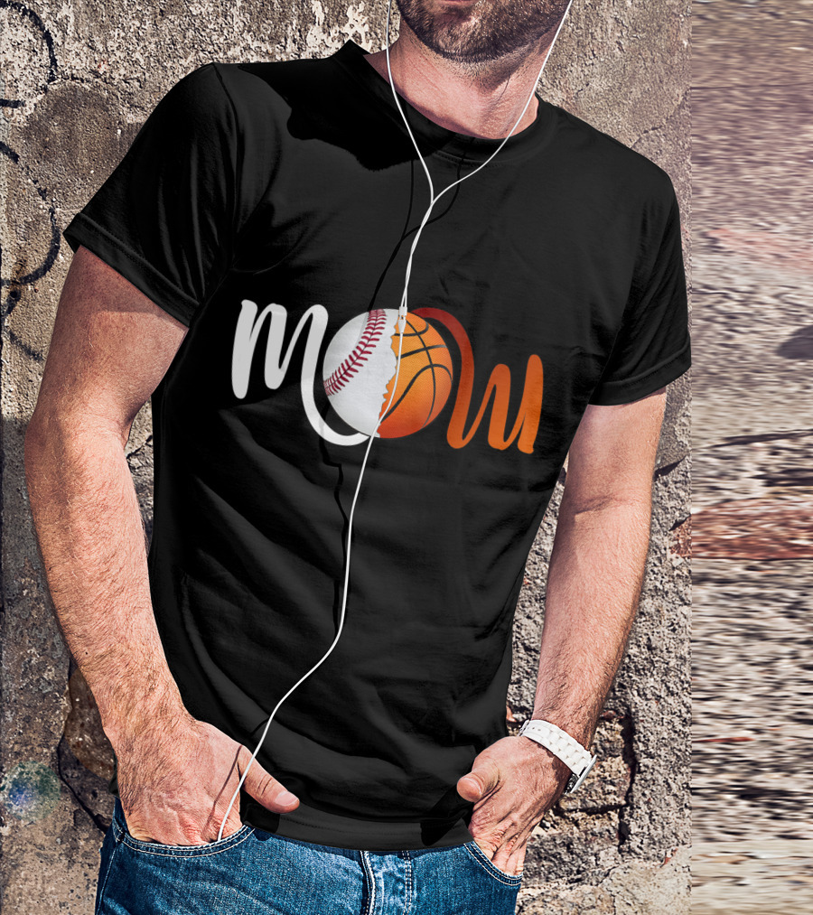 Mom Baseball Basketball Fusion T-Shirt