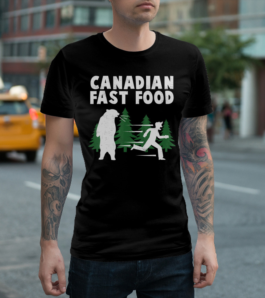 Canadian Fast Food Bear Chase Forest Adventure T-Shirt