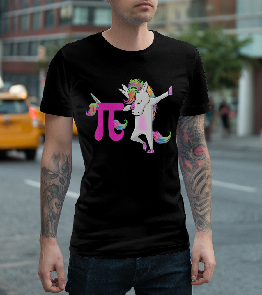Happy Pi Day Unicorn Dabbing Math Rainbow Magic T-Shirt