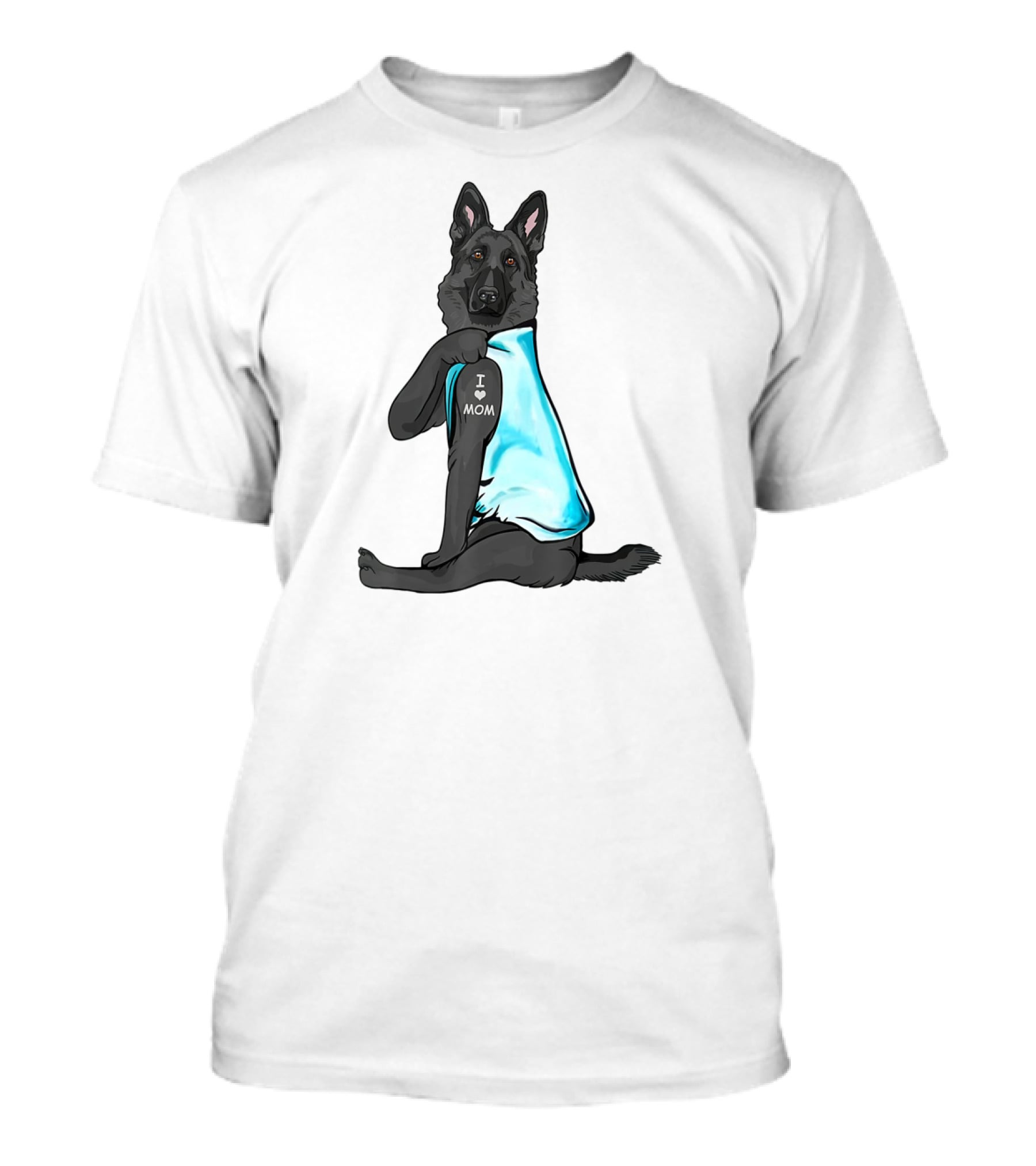 Black German Shepherd I Love Mom T-Shirt