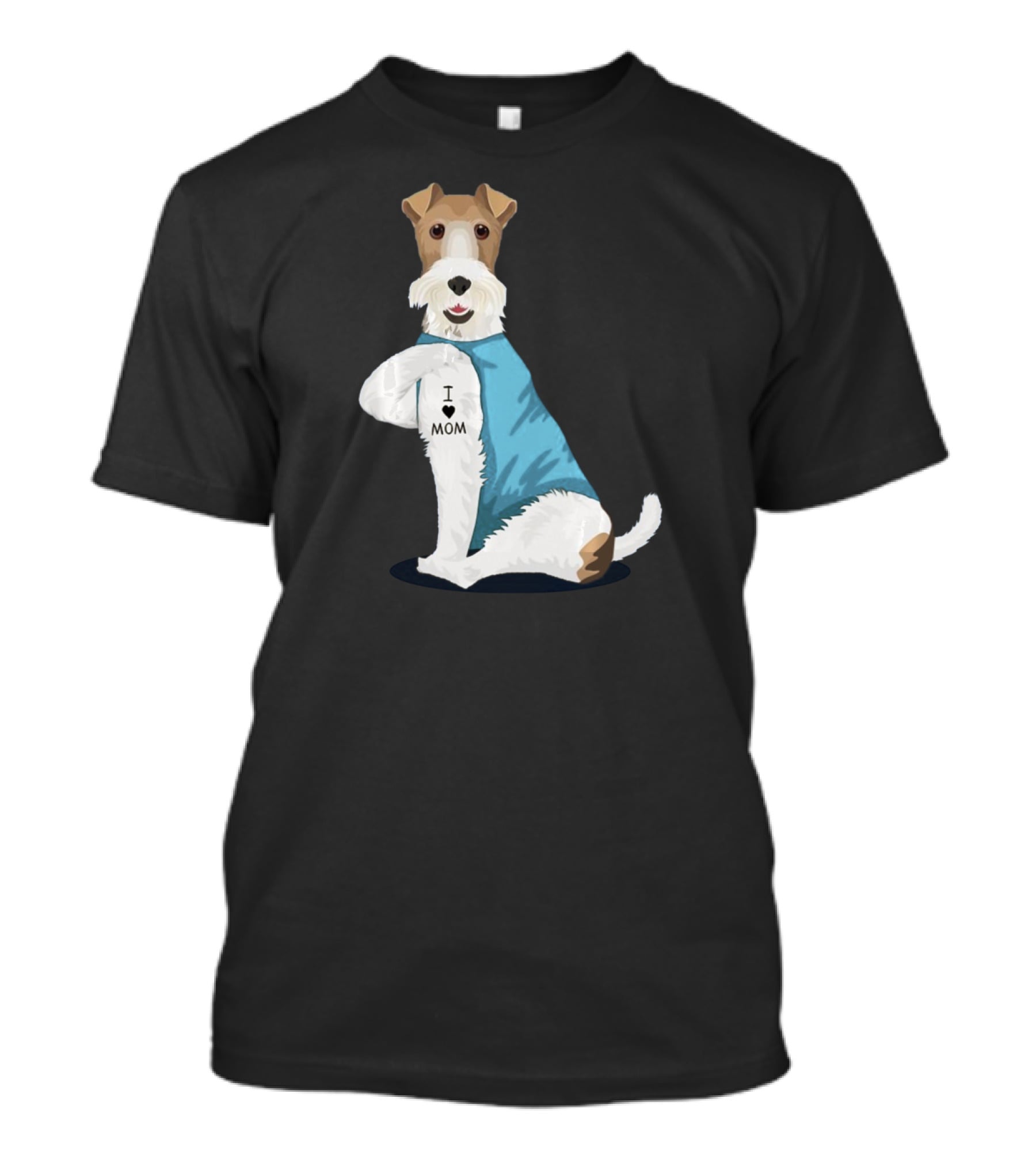 Fox Terrier I Love Mom Tattoo T-Shirt