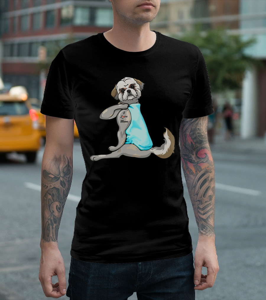 Shih Tzu I Love Mom Tattoo T-Shirt