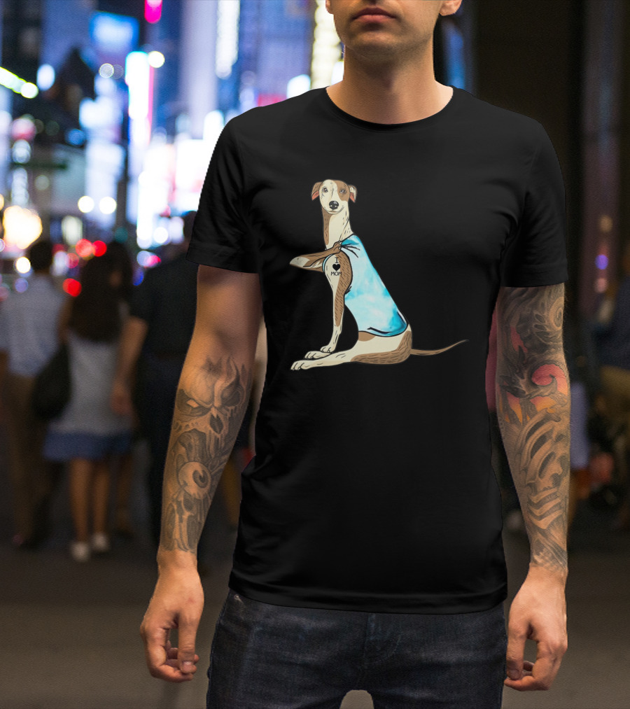 Whippet Dog I Love Mom Tattoo Iconic T-Shirt
