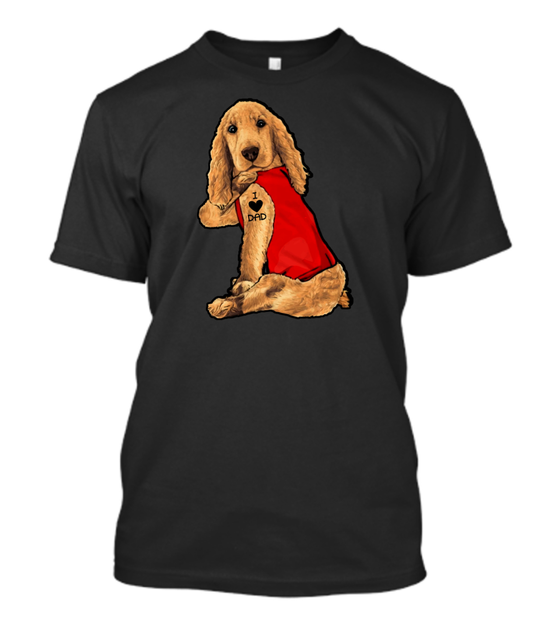 I Love Dad English Cocker Spaniel Red T-Shirt