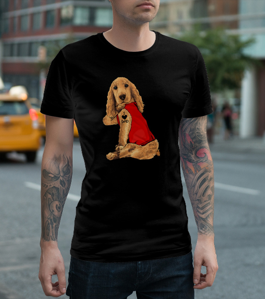 I Love Dad English Cocker Spaniel Red T-Shirt