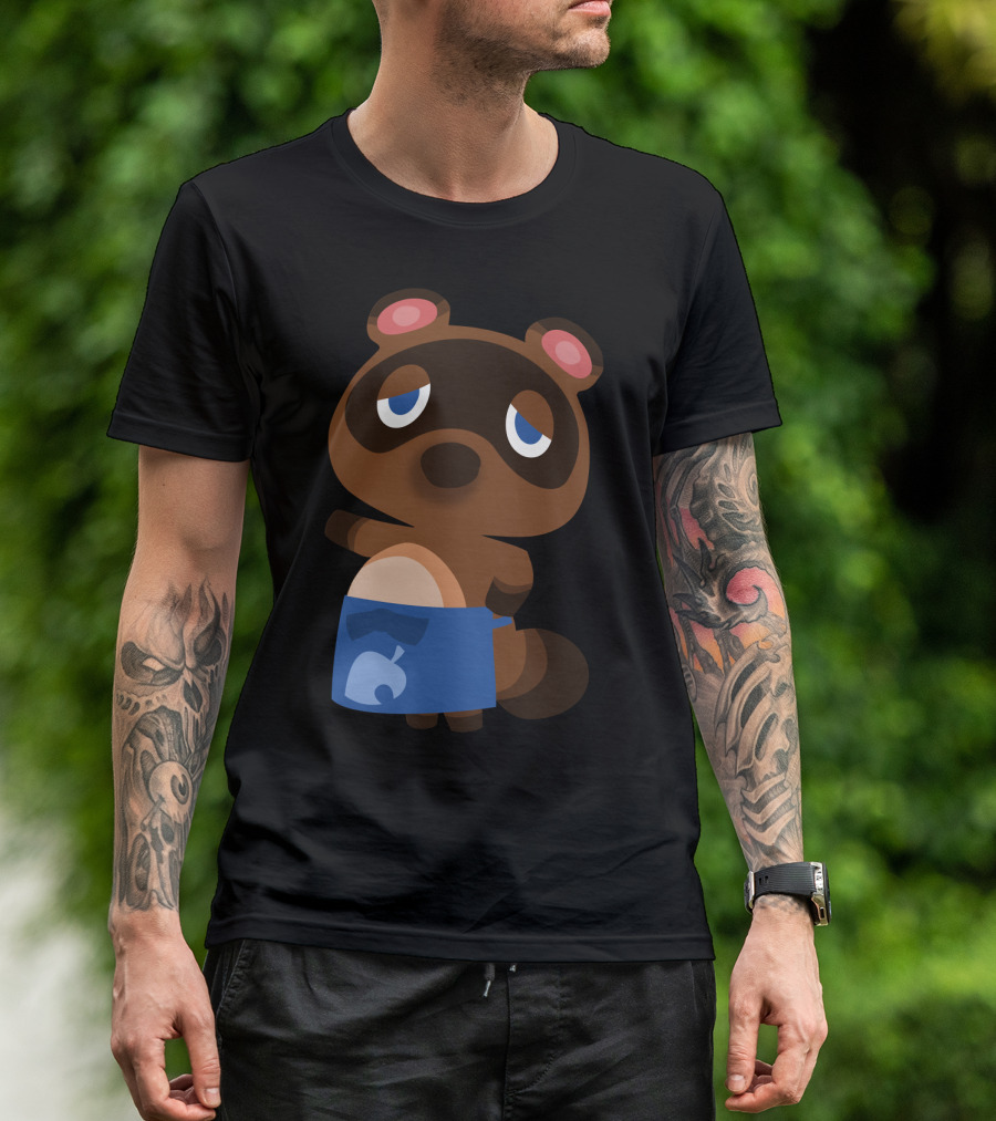 Tom Nook Animal Crossing Character Blue Apron T-Shirt