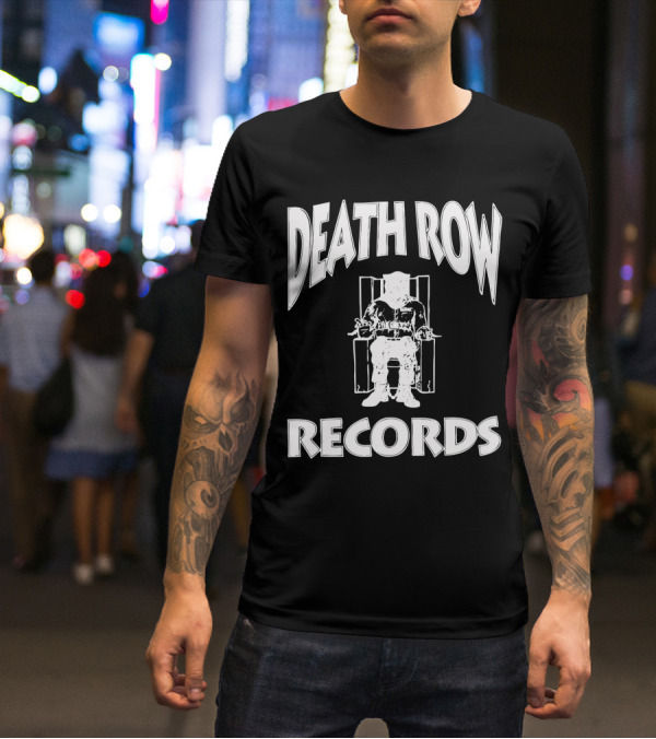 Death Row Records Electric Chair Logo Iconic Music Label T-Shirt