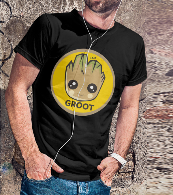 I AM GROOT Baby Groot Kawaii Face T-Shirt