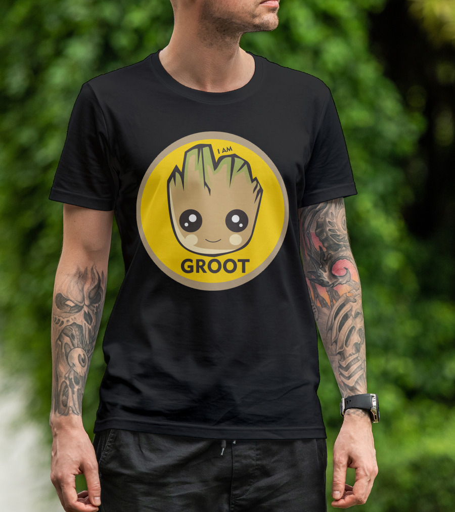I AM GROOT Baby Groot Kawaii Face T-Shirt