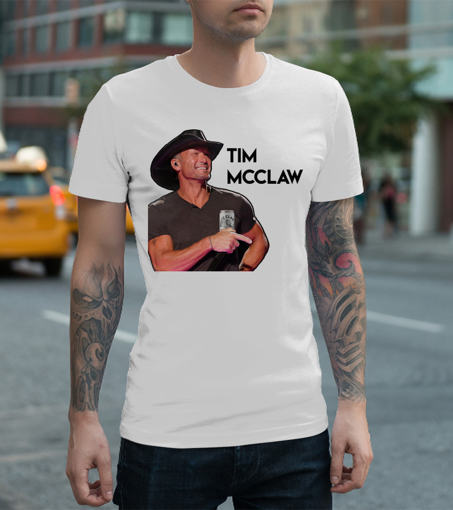 Tim McClaw White Claw Can Cowboy Hat T-Shirt