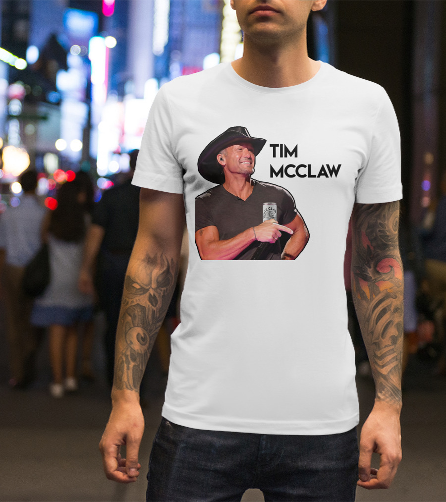 Tim McClaw White Claw Can Cowboy Hat T-Shirt