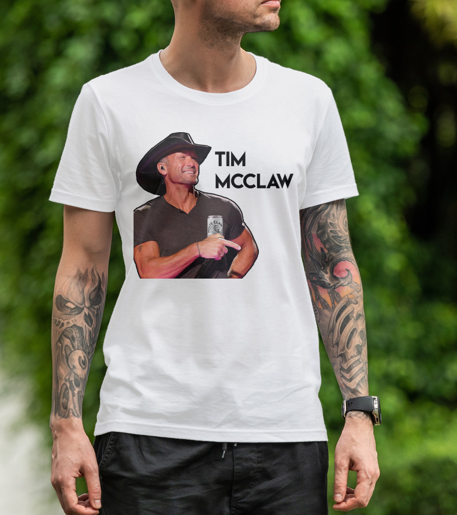 Tim McClaw White Claw Can Cowboy Hat T-Shirt