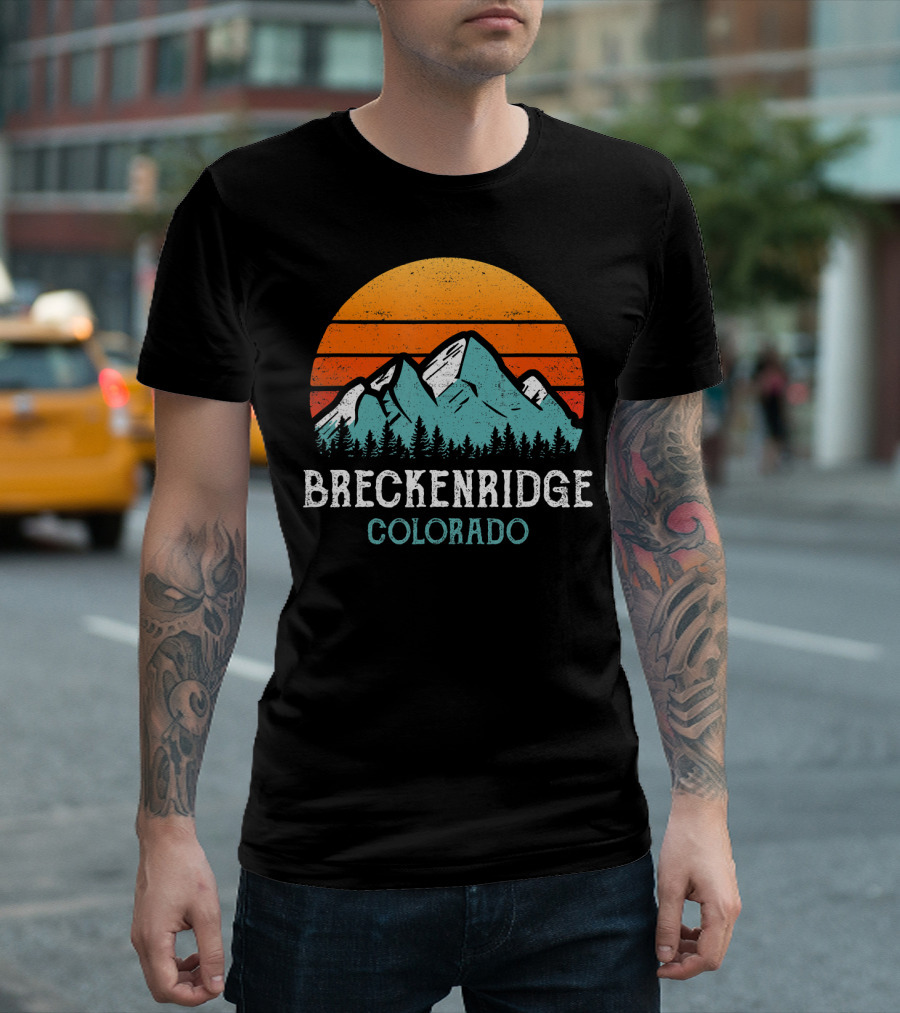 Breckenridge Colorado Vintage Mountain Sunset Scene T-Shirt