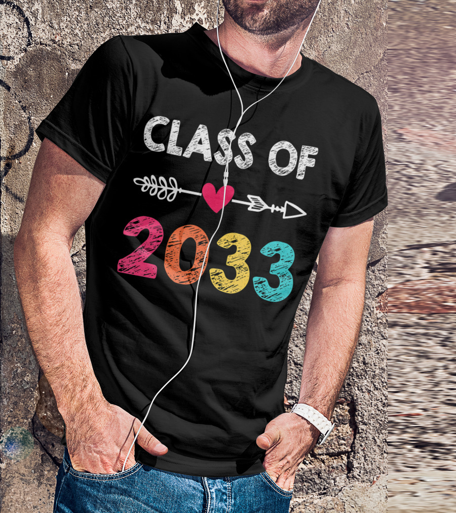Class Of 2033 Heart Arrow Preschool Graduation T-Shirt