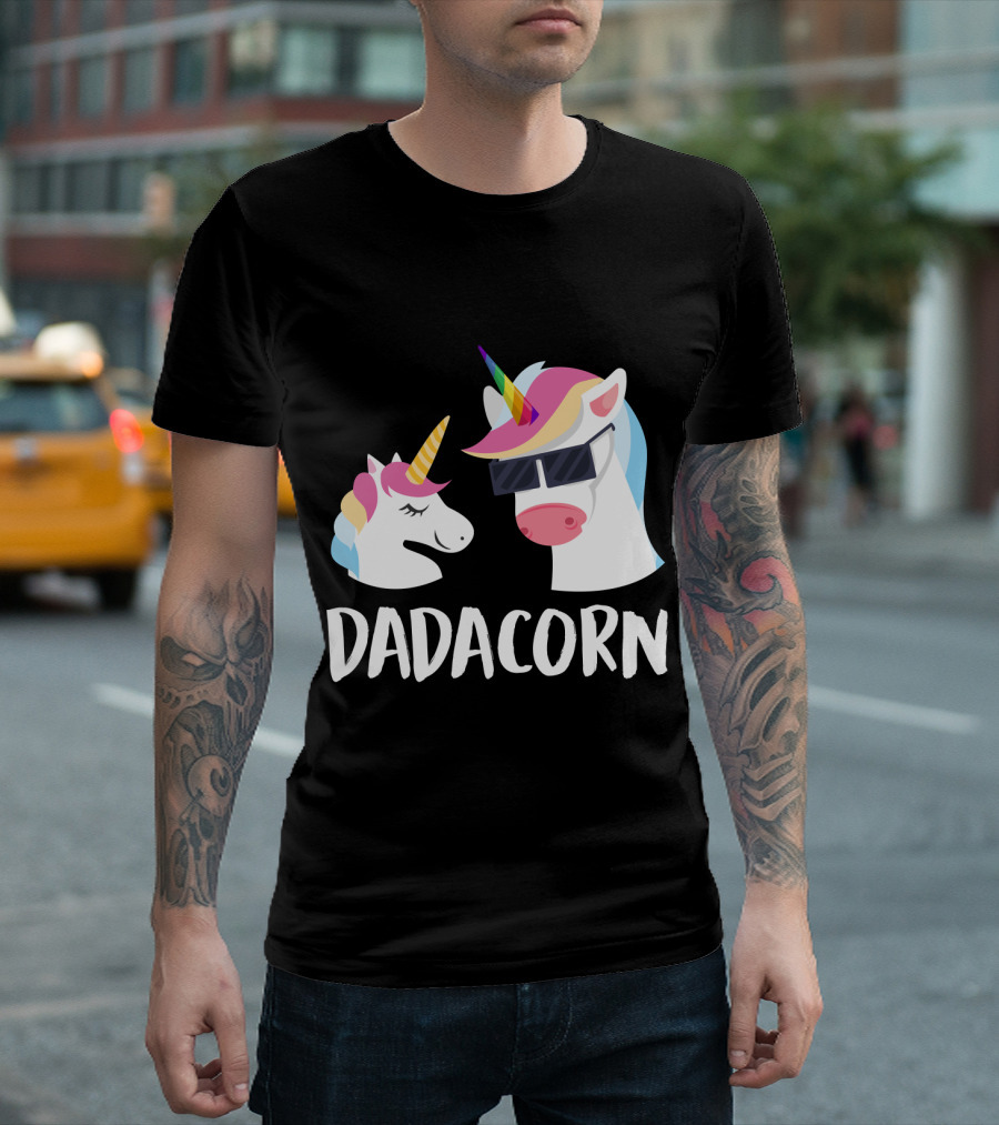 Dadacorn Rainbow Unicorn with Sunglasses T-Shirt